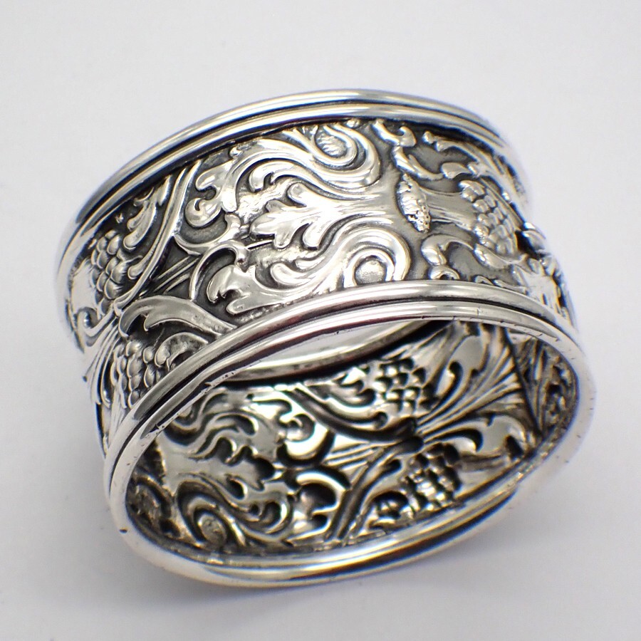 Napkin Ring Thistle Decorations Sterling Silver Mono MS