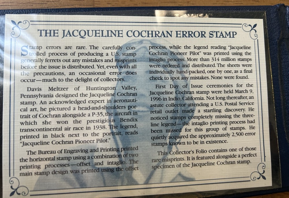The Jacqueline Cochran Error Stamp