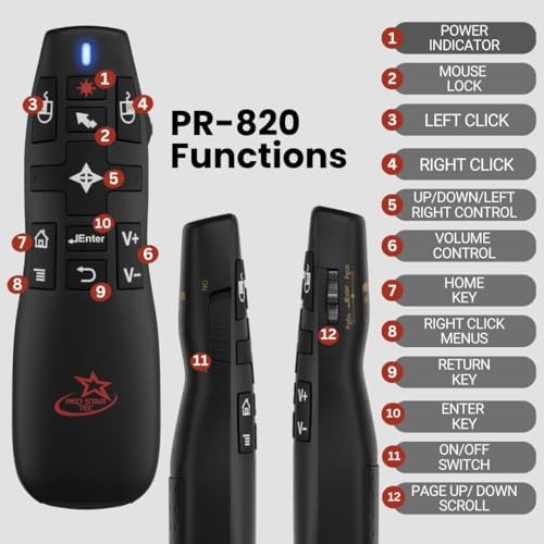 PR-820 Presentation Clicker for Mac – Smartboard Remote PowerPoint Clicker