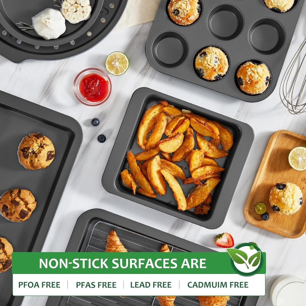 Bakeware Sets, Baking Pans Set, Nonstick Oven Pan for Kitchen with Wider Grip...