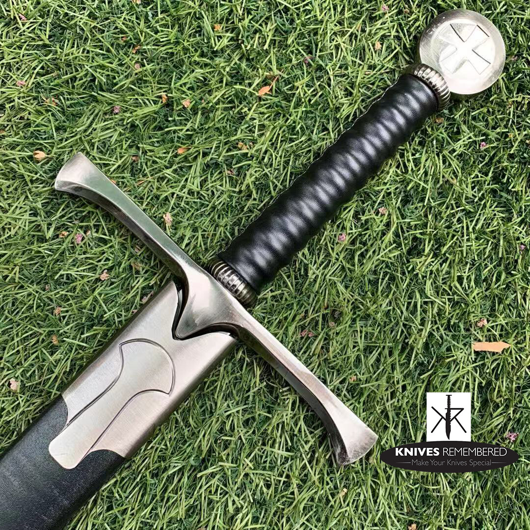 Crusader (Cross) Medieval Knight Arming Sword w/ Scabbard-CUSTOM ENGRAVED