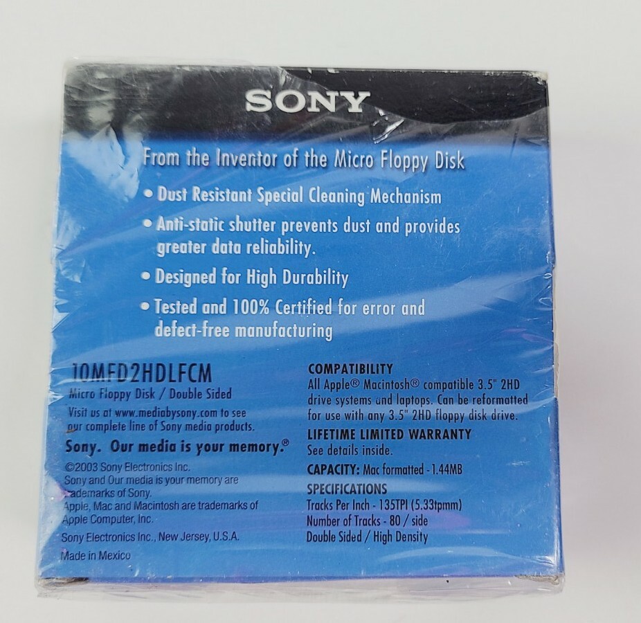 Sony 2HD Diskettes 10 Pack New open box