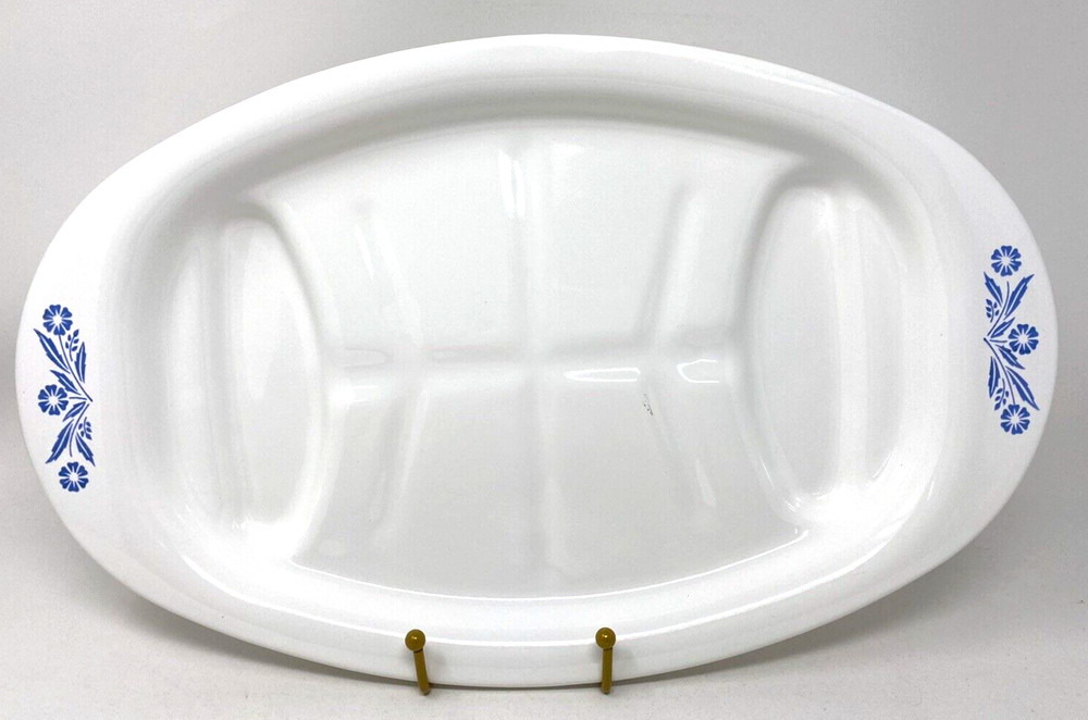 CORNING WARE CORNFLOWER BLUE OVAL ROASTER P-19