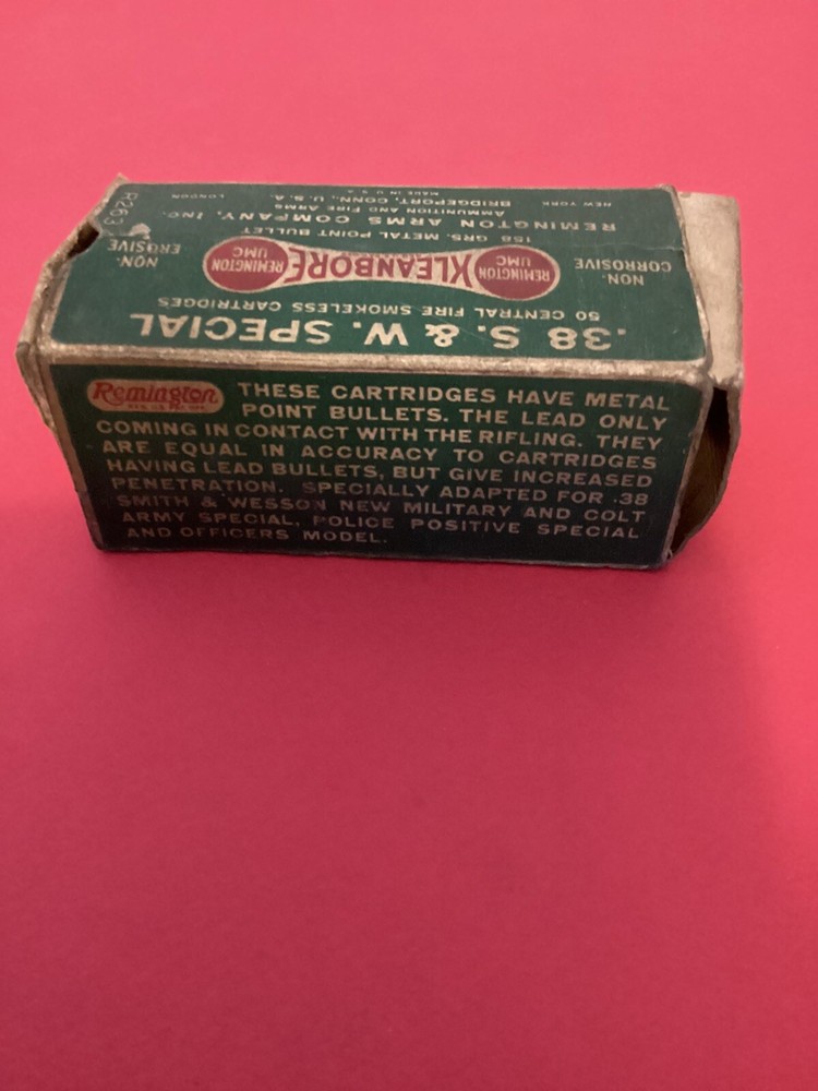 EMPTY Ammo Box REMINGTON KLEANBORE .38