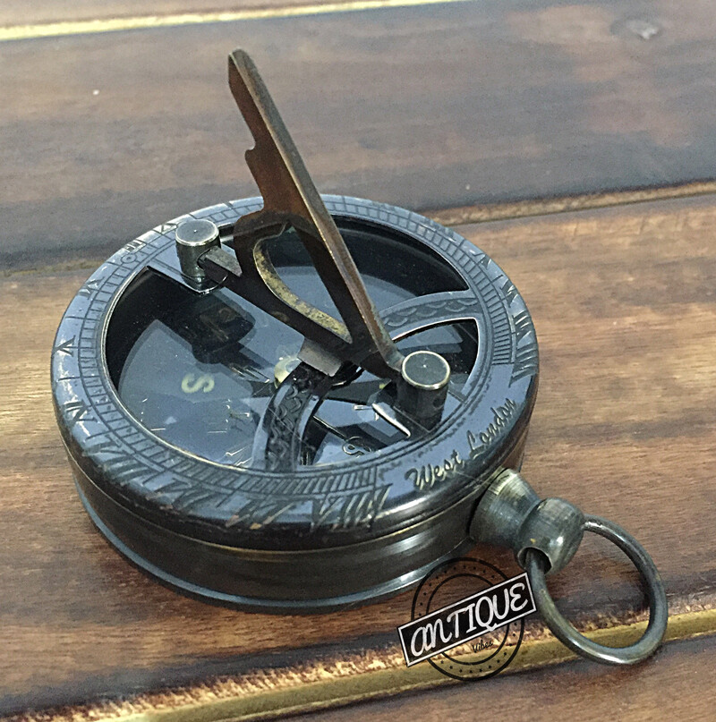 Vintage Small Navigation Compass Brass Hand-made Direction Hiking/Camping C