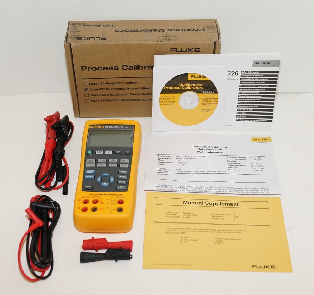 FLUKE 725 MULTIFUNCTION PROCESS LOOP MA VOLT MV CALIBRATOR NEW 19