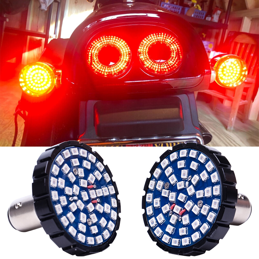 For Harley Street Glide Front Rear LED Turn Signals Blinker Brake Lights 1157 DM