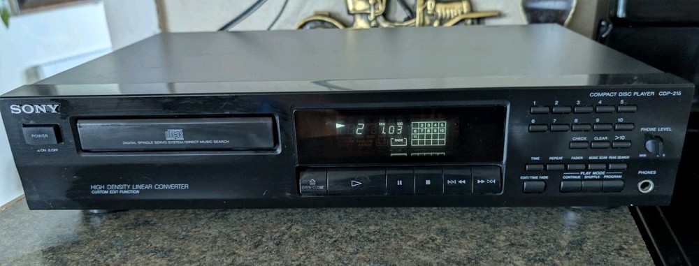 Sony CDP-215 Single Disc CD Player Compact Disc Stereo Component Tested/Works!