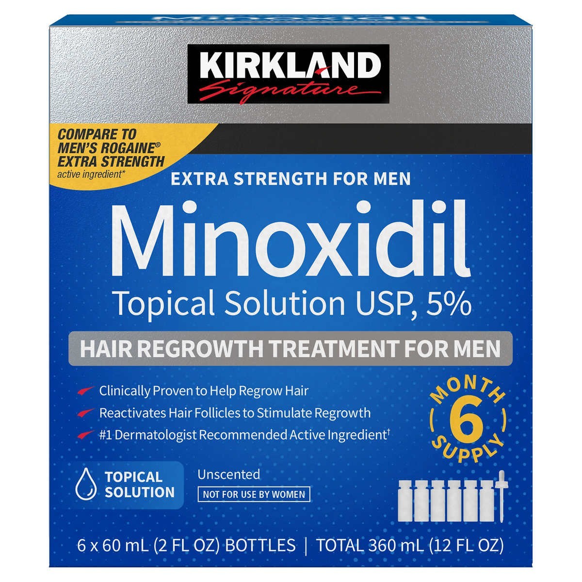 Kirkland Minoxidil 5% Extra Strength Men 6 Month Supply Hair Regrowth EXP 05/27+