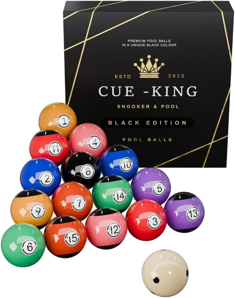 Precision Engineered Black Edition Pool Balls - Ideal Gift for Billiards Lovers