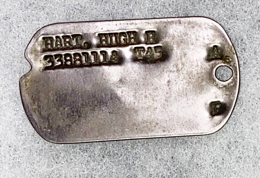 WWII Single Hugh Hart T-45 Dog Tag