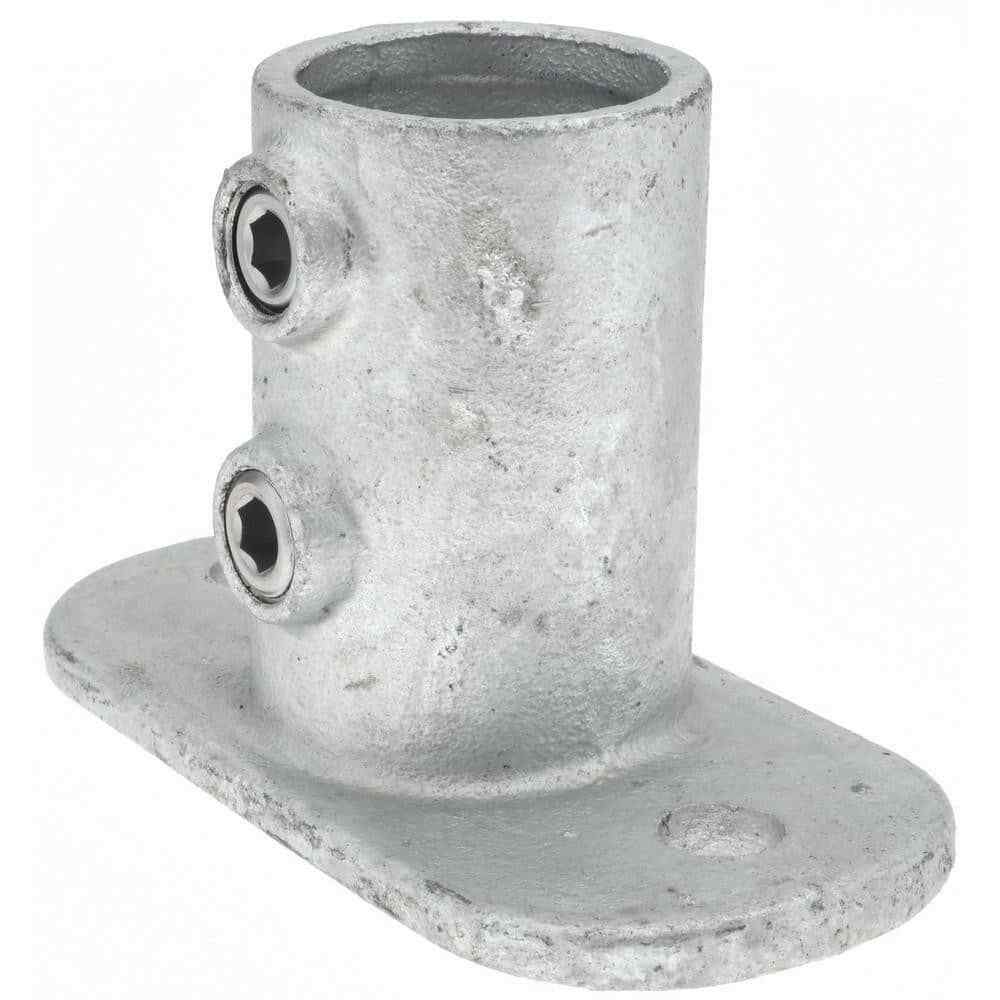 PRO-SAFE Galvanized Pipe Rail Fitting, 1-1/4" Pipe, Railing Flange, 1 Piece