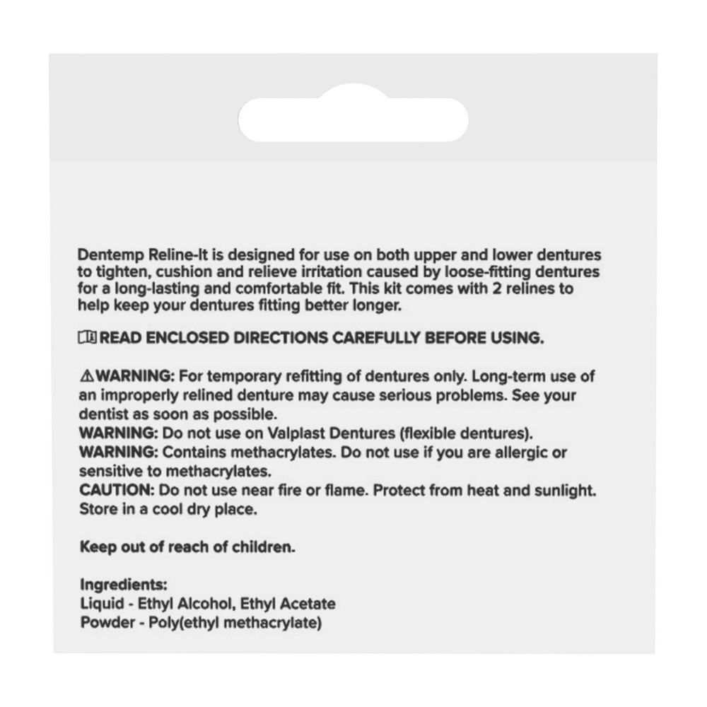 Dentemp Denture Reline Kit - Advanced Formula Reline It Denture Reliner (Pack...