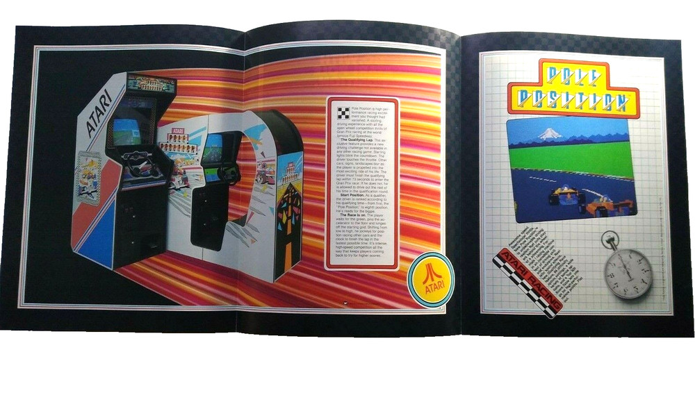 Pole Position Atari Video Arcade Flyer / Brochure / Ad - Excellent - Foldout