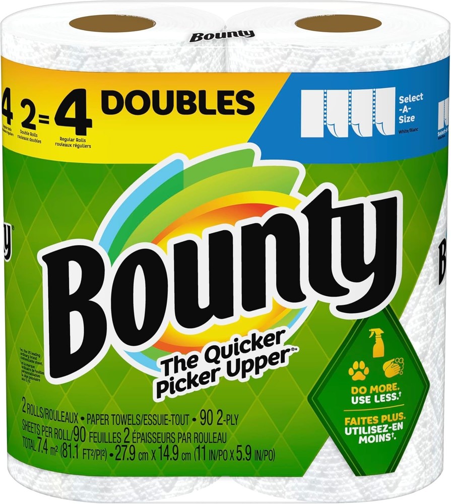Select-A-Size Paper Towels, 2 Double Plus Rolls, White, 113 Sheets Per Roll