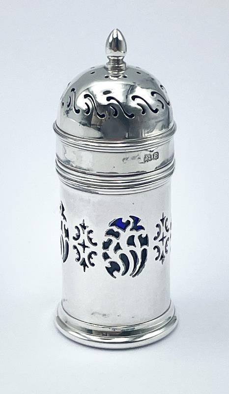 SILVER PEPPER POT BIRMINGHAM 1927 PIERCED DESIGN