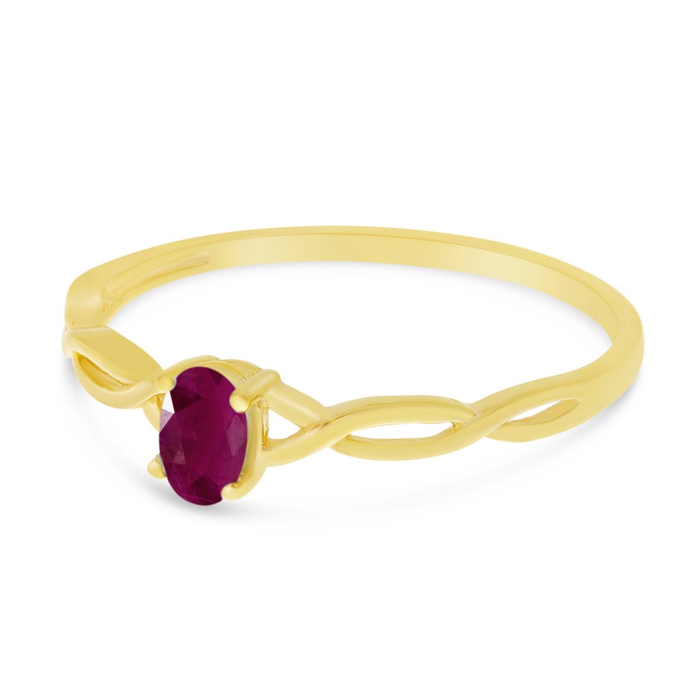 14k Yellow Gold Oval Ruby Ring