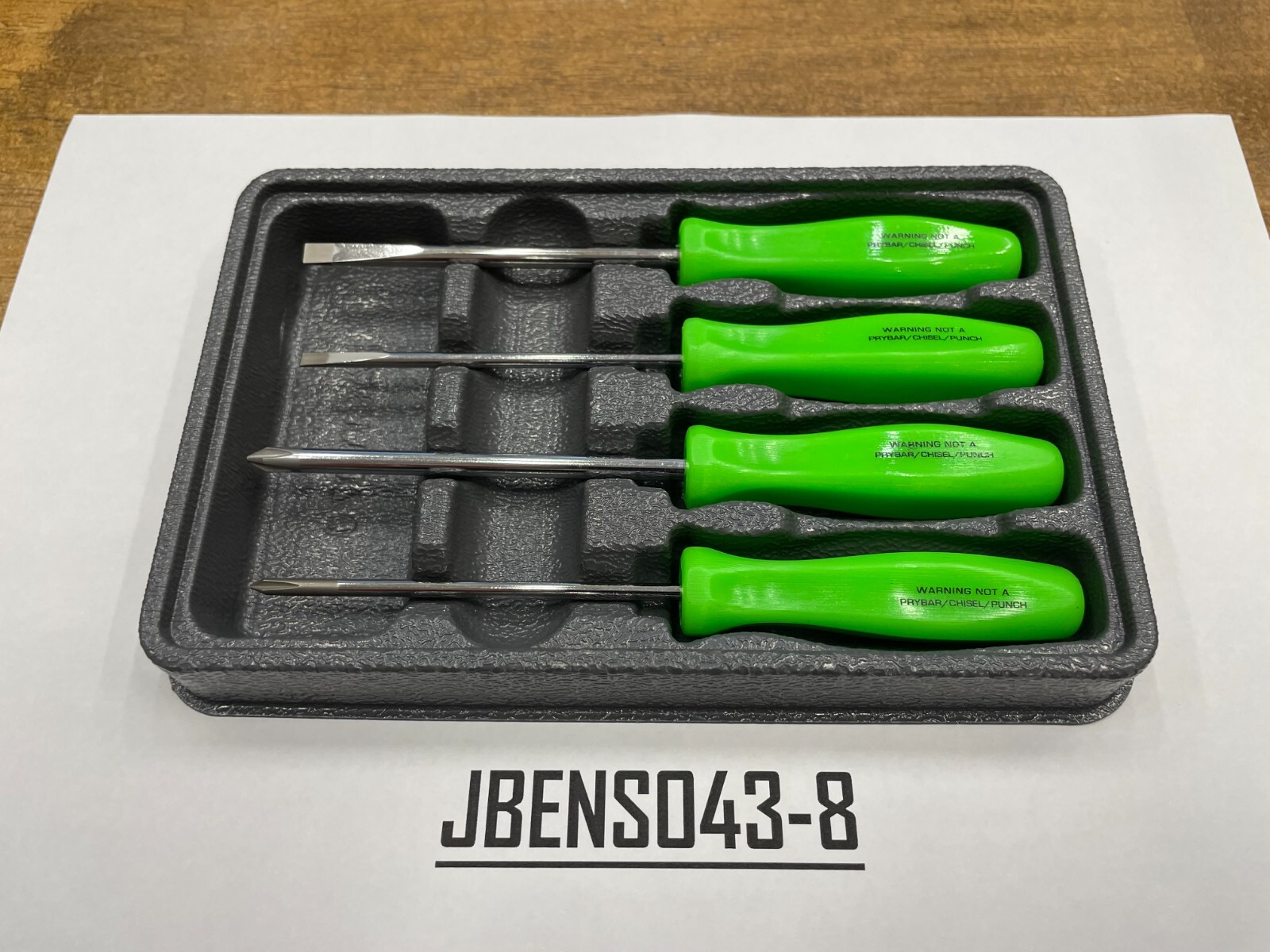 Snap-on Tools NEW GREEN 4pc Mini Hard Grip Combination Screwdriver Set SDDX40AG