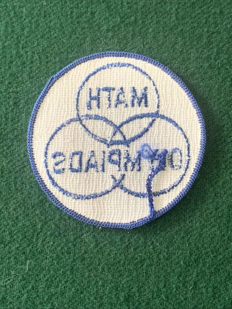 Vintage MATH OLYMPIADS Patch - 3” Round Blue White - Unused