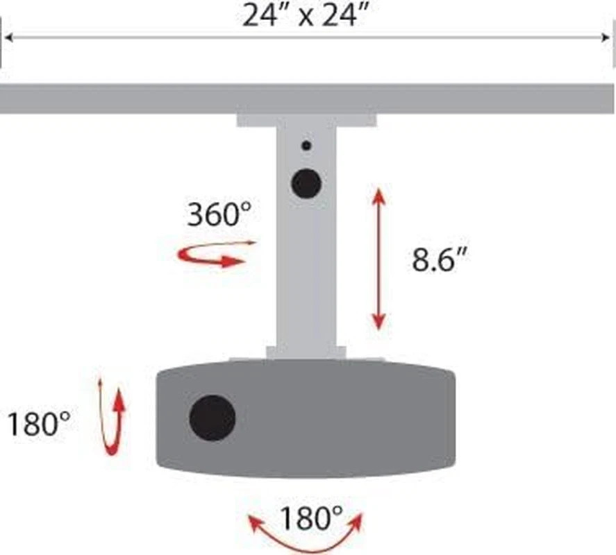 Adjustable 2x2 Drop Ceiling Projector Mounting Kit - White