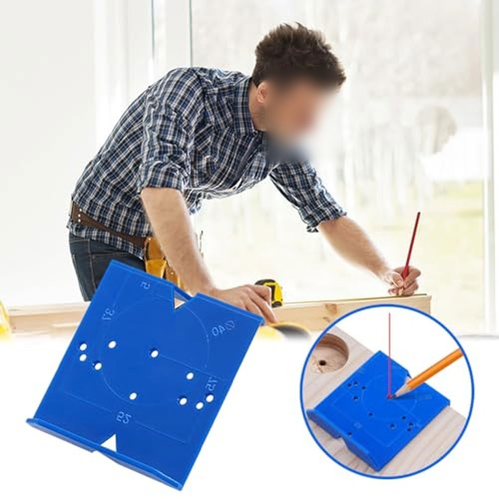 ABS Plastic Cabinet Door Hinge Hole Drill Guide 2PC Template Jig 3540mm