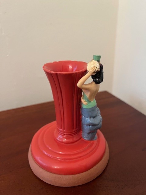 Fiesta Ware Cookie Press with Dancing Lady Teapot Impression - Persimmon READ