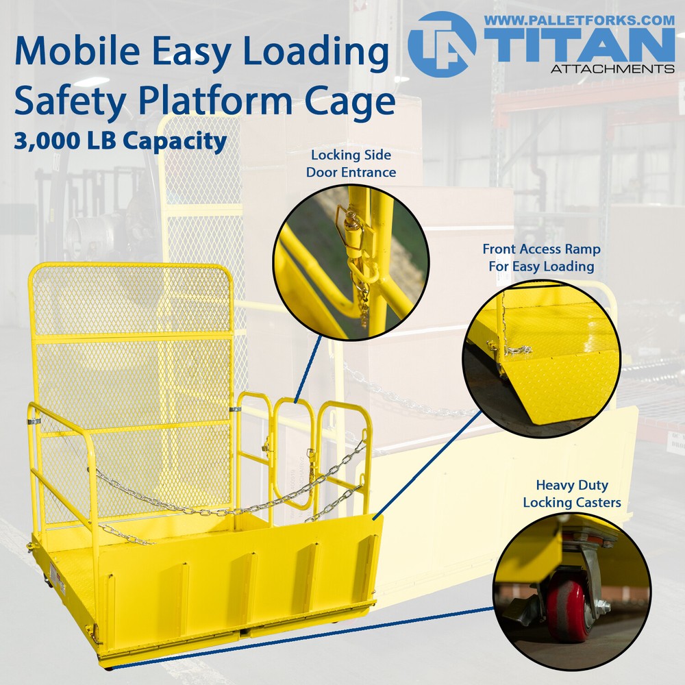 Titan Attachments 54-in Wide Mobile Easy Loading Work Platform