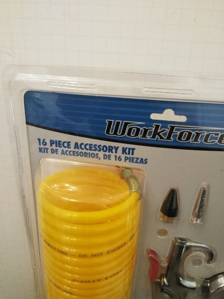 WorkForce Air Compressor Hose and Nozzle 16 piece accessory kit