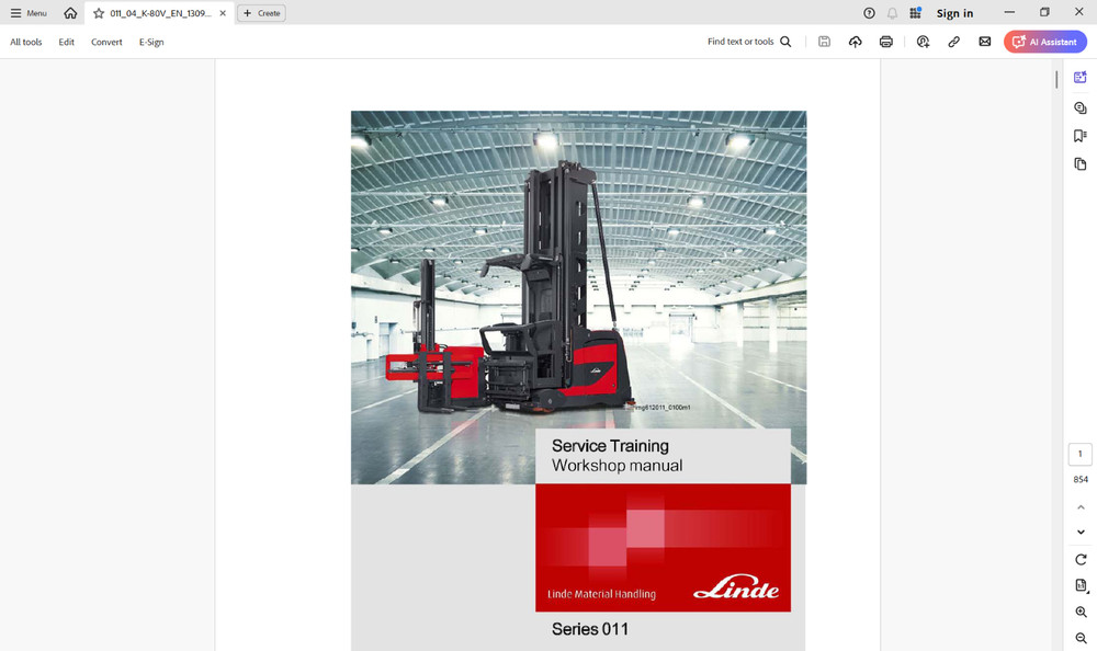 LINDE FORKLIFT Service Manuals on USB Flash Drive.
