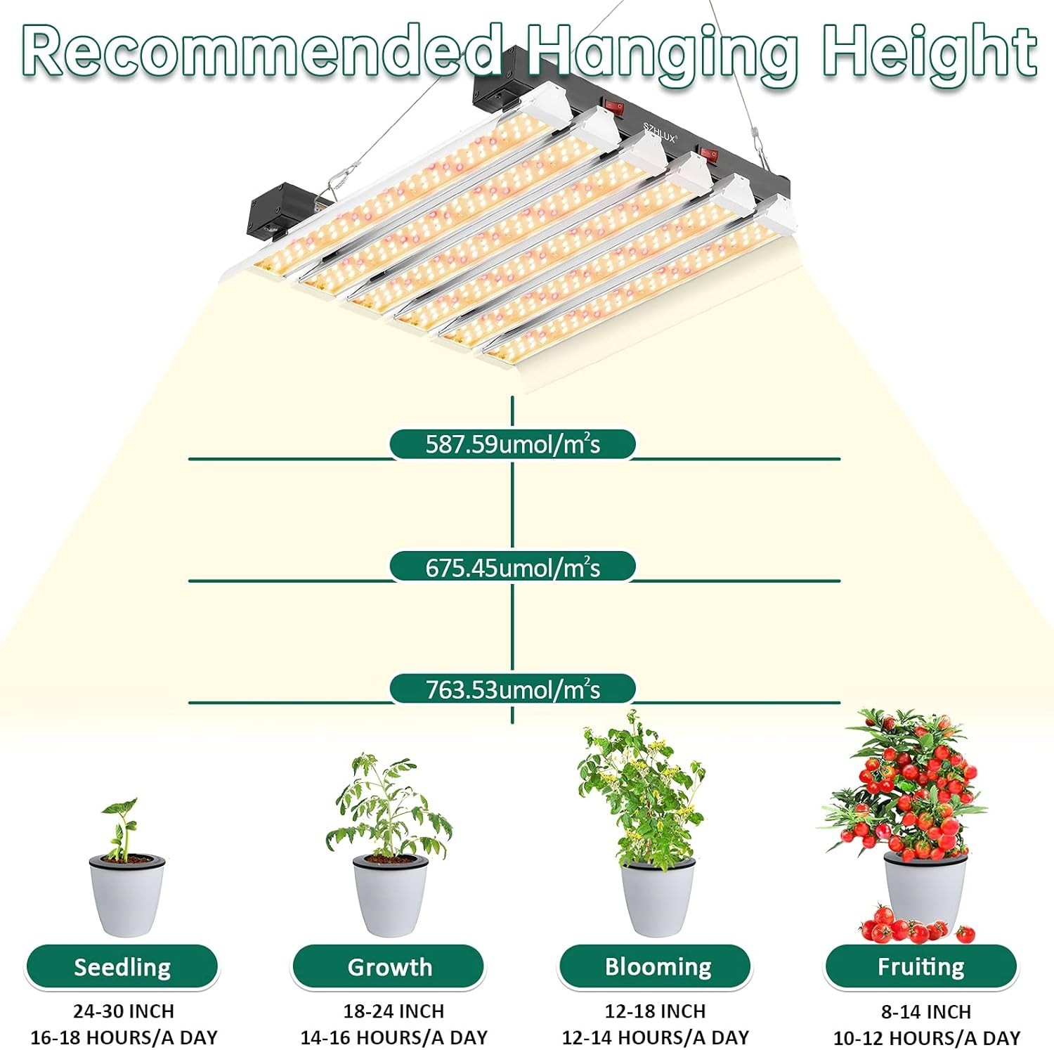 LED Grow Light 200W Full Spectrum Grow Lamp for 2x2ft Area