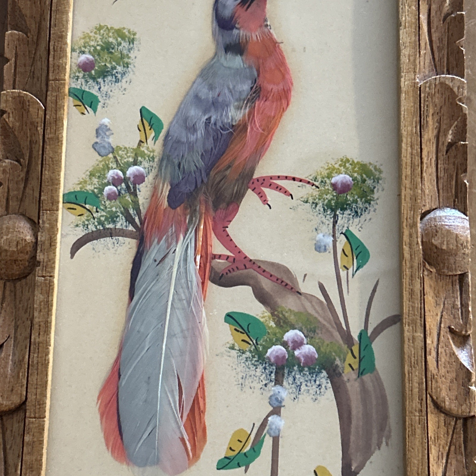 Set 3 VTG Mexican Feathercraft Bird Art Collection Handmade with Real Feathers