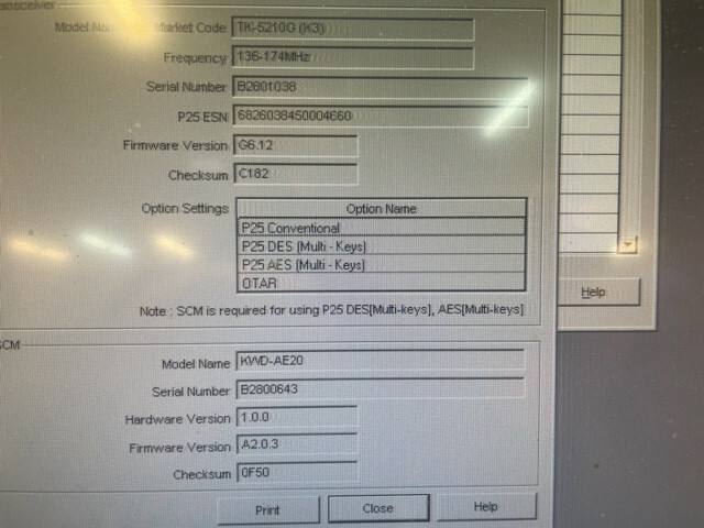 Kenwood TK5210 TK-5210-K3 Version 3.0 P25 Conv VHF 136-174 Digital AES/DES Encry