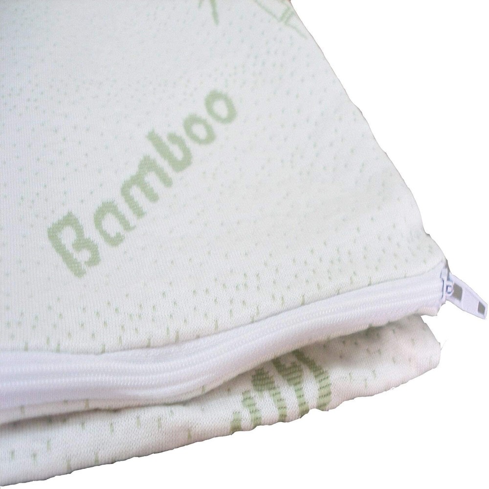 Bamboo Pillow Cover Zippered Protector Waterproof Case Noisless Breathable 2Pack