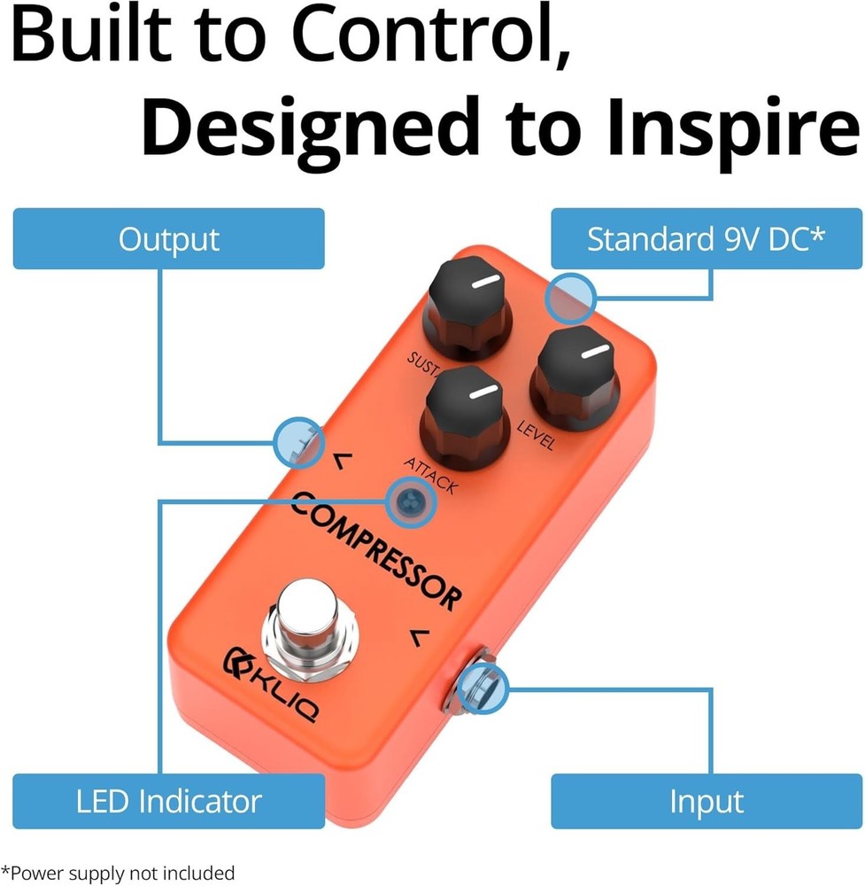 Sturdy & User-Friendly KLIQ Tiny-Compressor Pedal - Perfect for Performances
