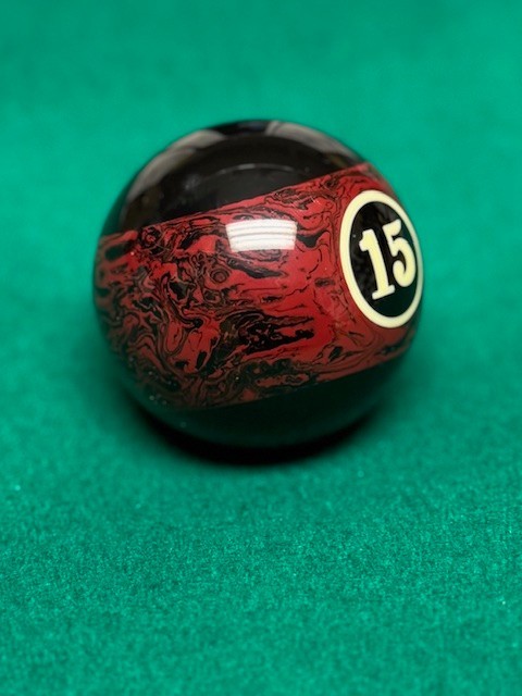 Pro Series Black Marble Pool Ball #15 (Single Ball From Set)