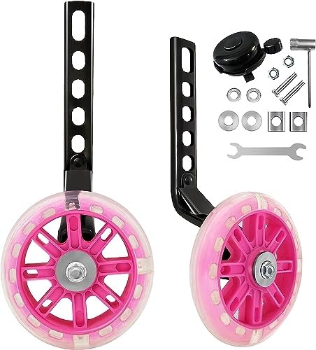 Trainer Wheels for Bicycle, Flash Mute Wheel, Heavy Duty Adjustable Bike
