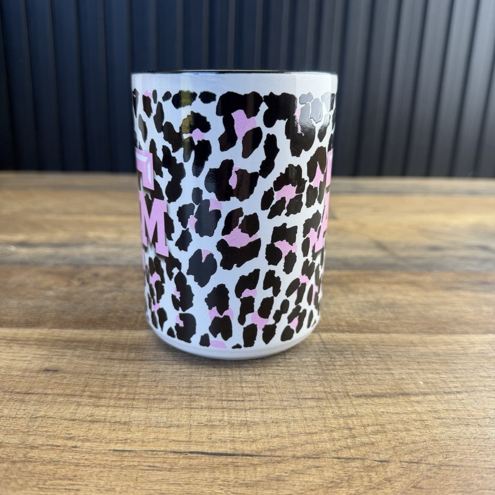 NCAA Texas A&M White Pink Leopard Logo Coffee Mug