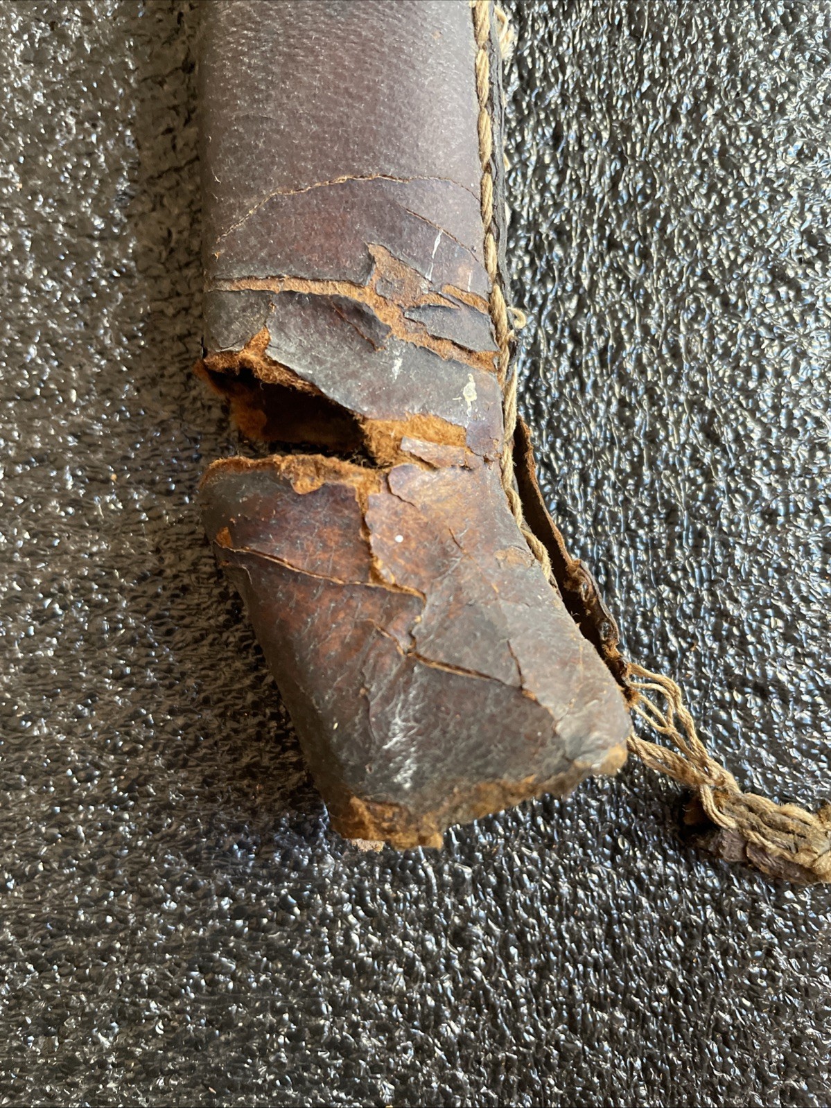 ORIGINAL WWII WW2 JAPANESE SWORD LEATHER SCABBARD COVER FOR PARTS OR REPAIR