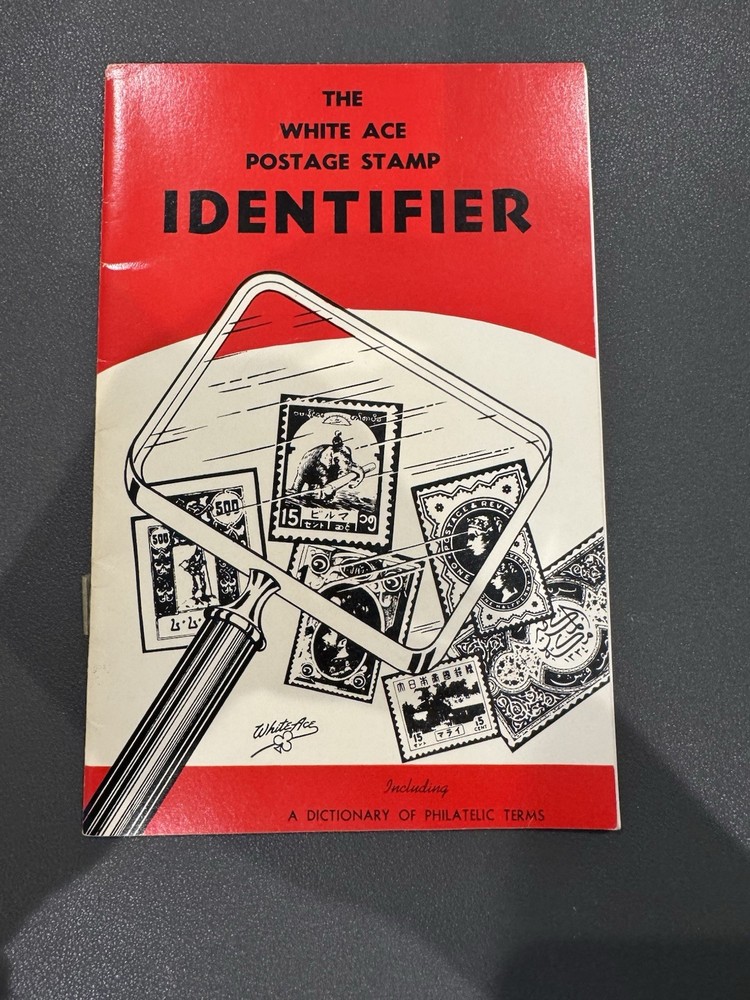 White Ace Postage Stamp Identifier 1963 w  A Dictionary Of Philatelic Terms