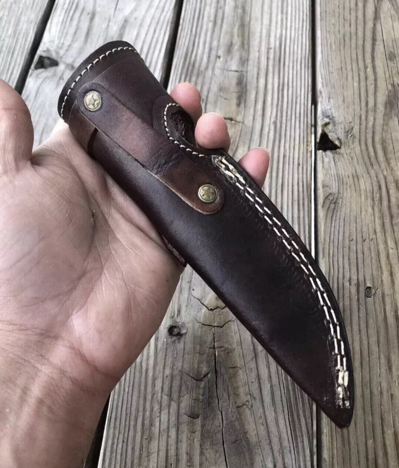 Custom Handmade Fixed blade knife Leather Sheath Belt Carry Holster Case