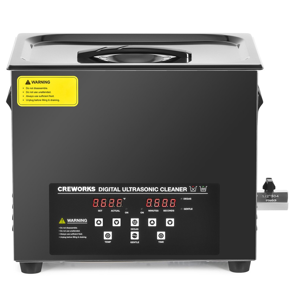 CREWORKS 10L Digital Sonic Cleaner with Control Panel 600W Heater & Degas Mode