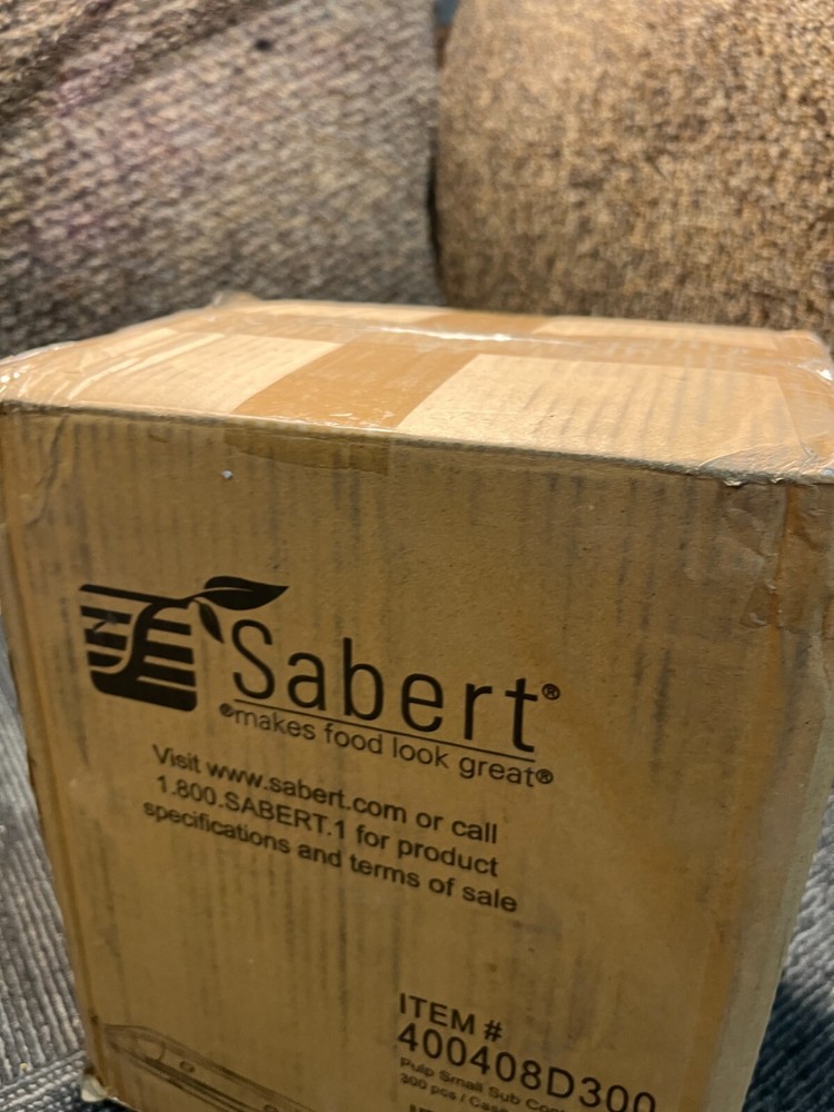 (QTY 300) Sabert 400408D300 Pulp Small Sub Rectangular Container Base Lid
