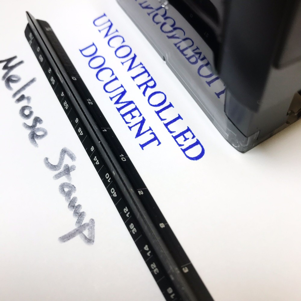 Uncontrolled Document Rubber Stamp Blue Ink Self Inking Ideal 4913