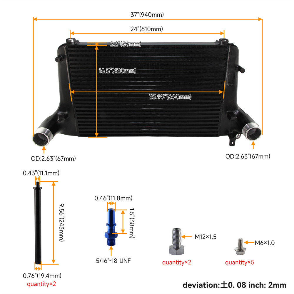 Performance Uprated Front Mount Intercooler For 2020-2023 Ford Explorer ST Black