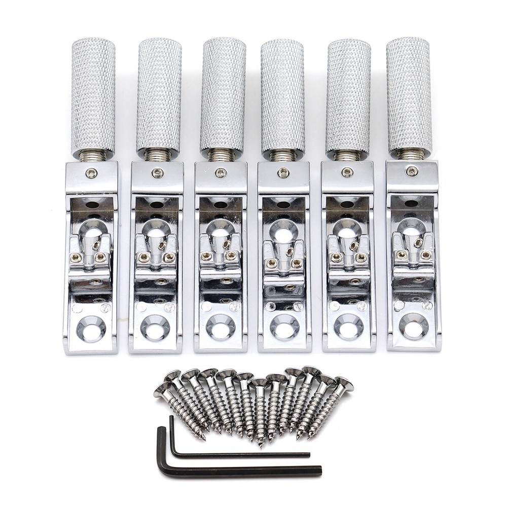 6 String Single String Headless Bass Bridge Headless Individual Bridges Chrome
