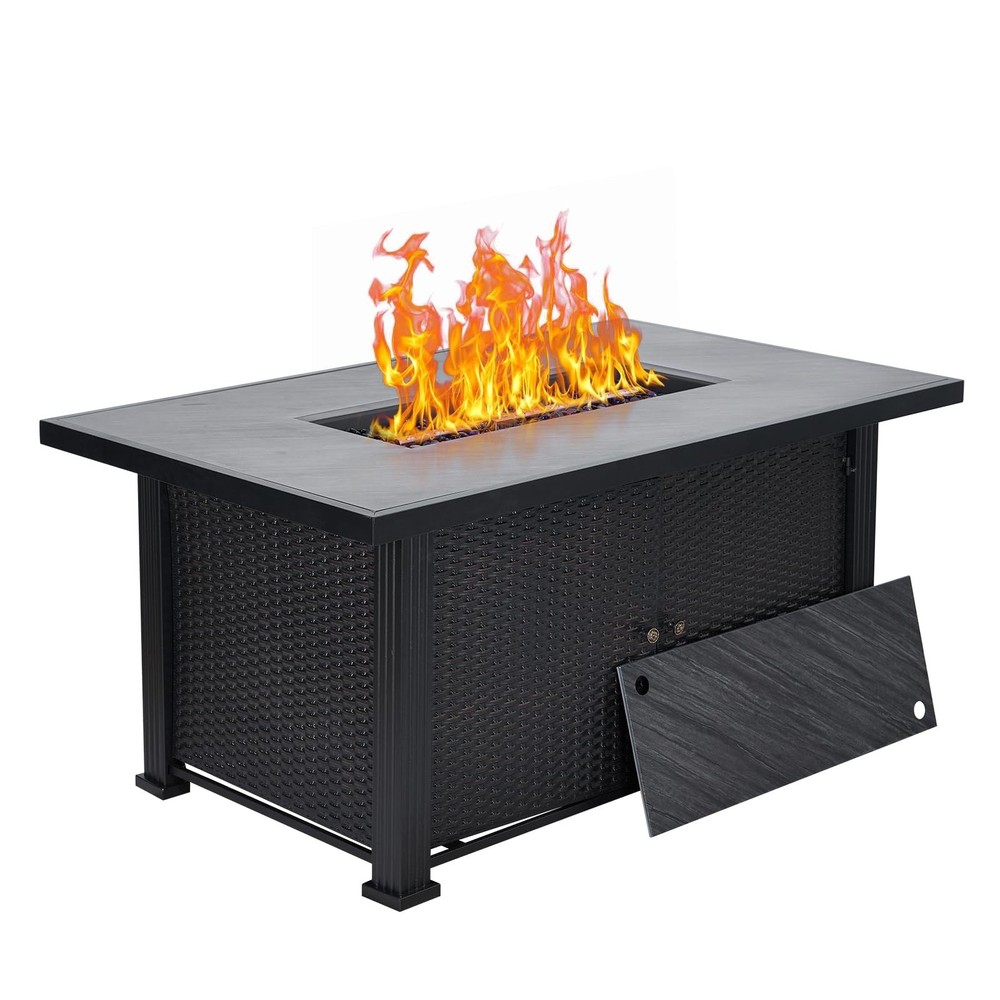 52'' Propane Fire Pit Table 50000BTU Outdoor Rectangular Propane Firepit Table
