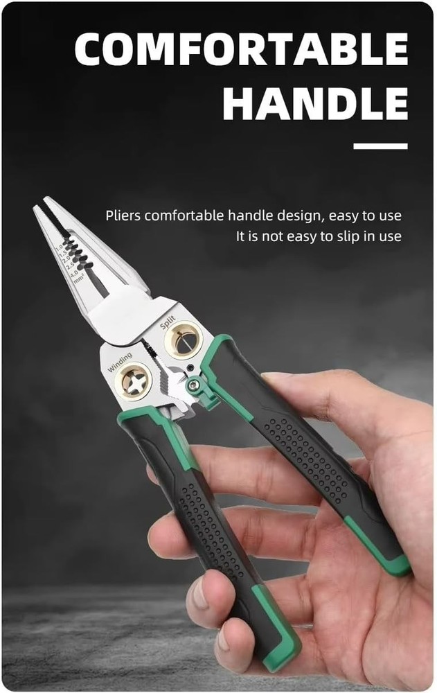 8 In 1 Wire Stripper With Voltage Tester, Multi-Function Electric Green