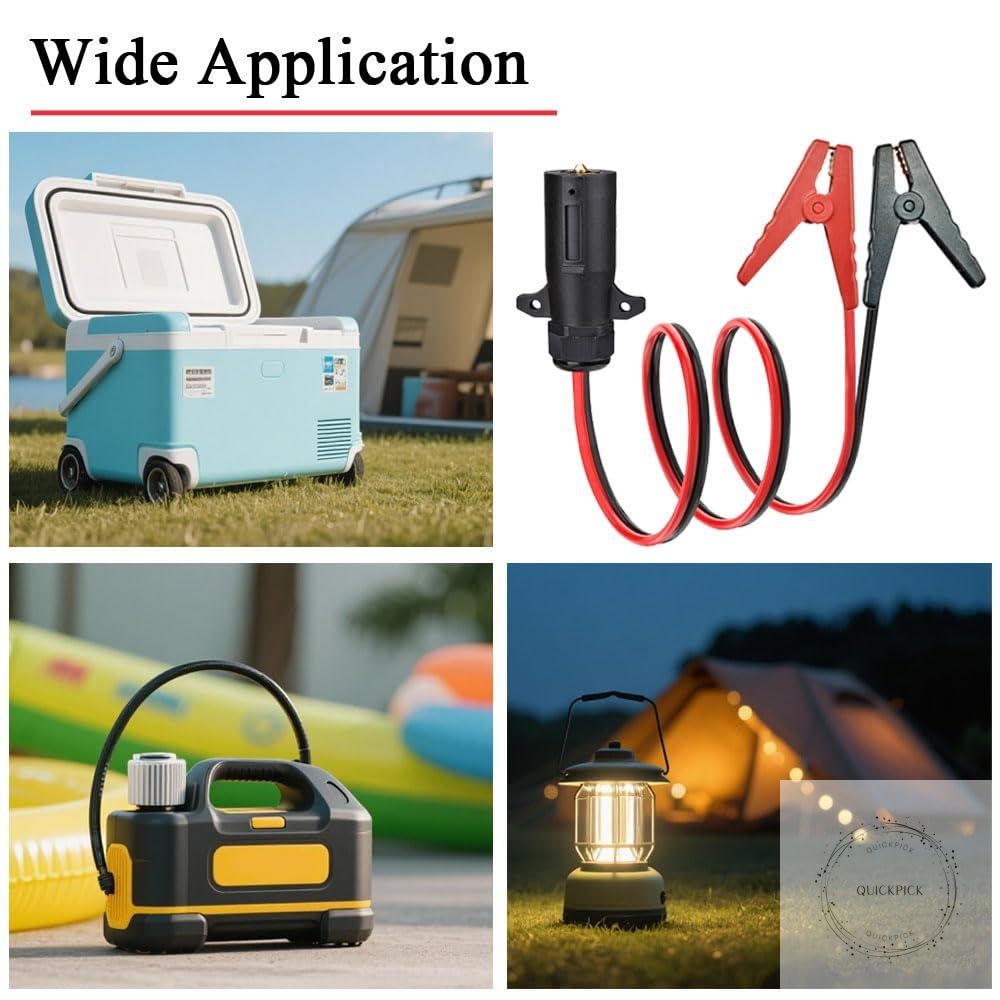 7 Way Power Access to Alligator Clips Cable 10AWG 7 Pin Trailer Plug to Crocodil