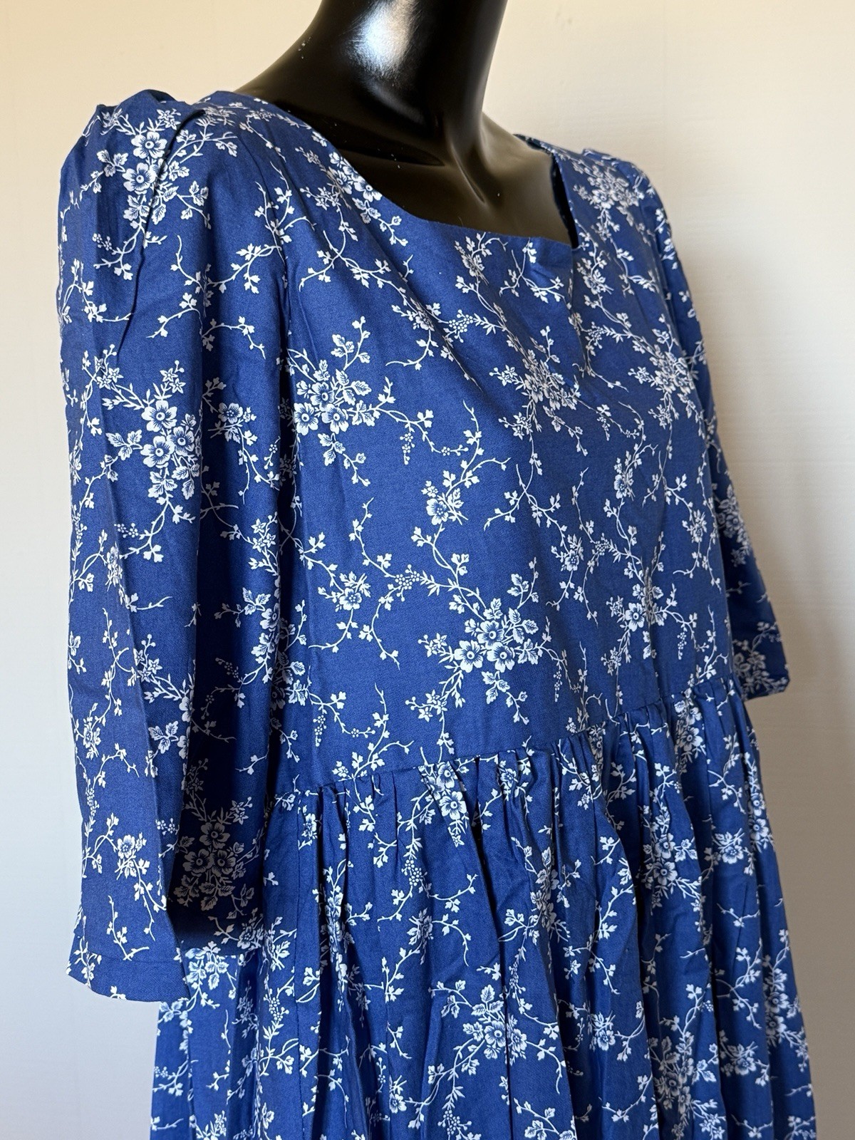 NEW Colonial Williamsburg Reproduction Ball Gown Dress Blue Floral Women’s 9/10