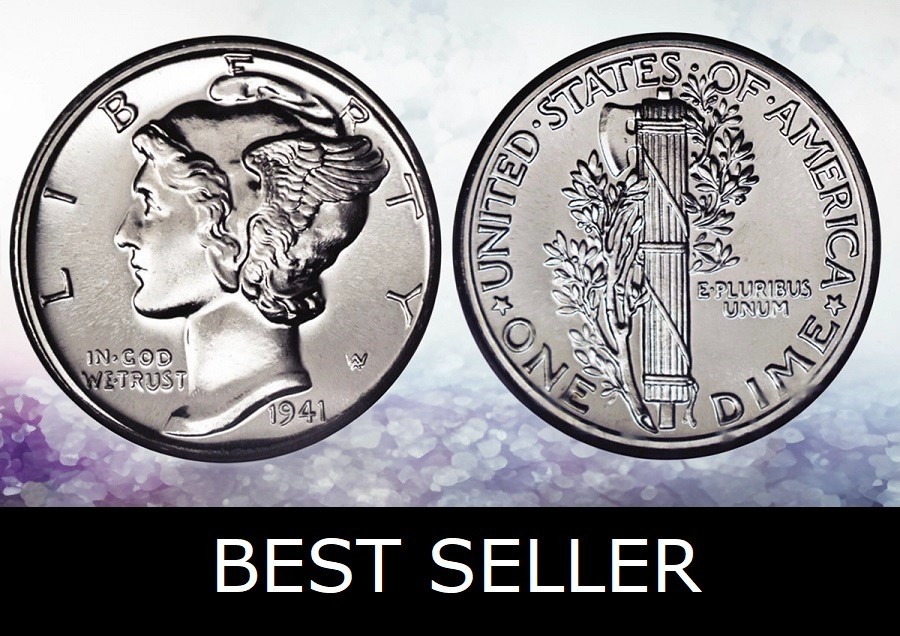 MIRROR FINISH Mercury Dime - 90% Silver Vintage Circulated US Coin - Full Date